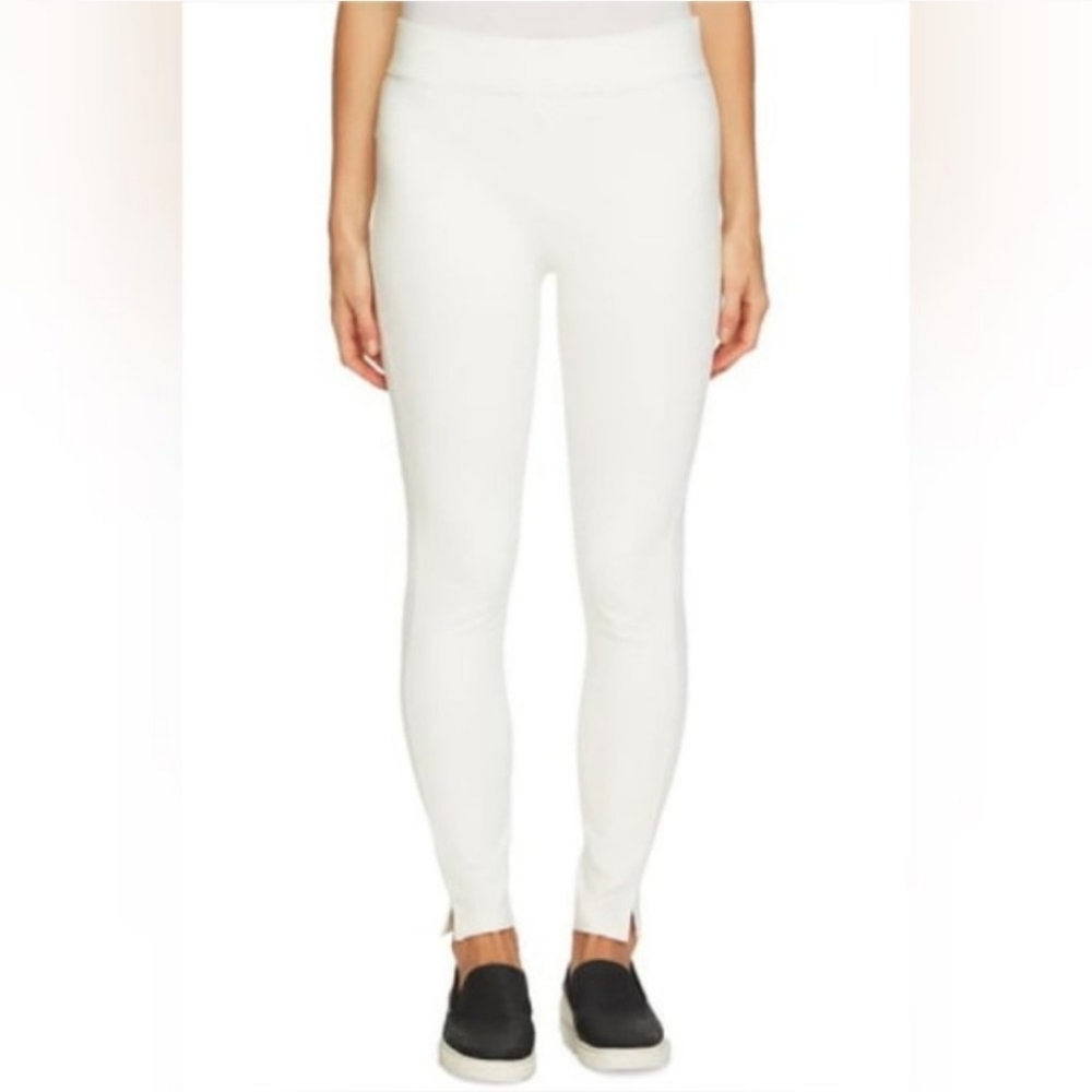 CeCe White Ponte Leggings Side Slits Bride Active Lounge Casual Classic XS NEW
